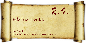 Rácz Ivett névjegykártya